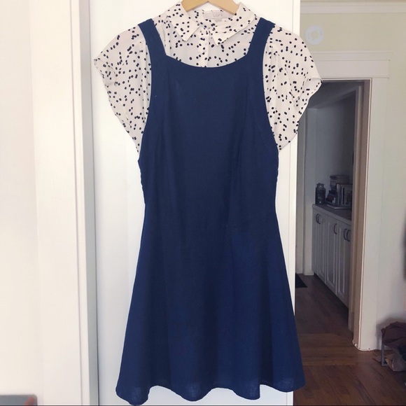 navy blue pinafore